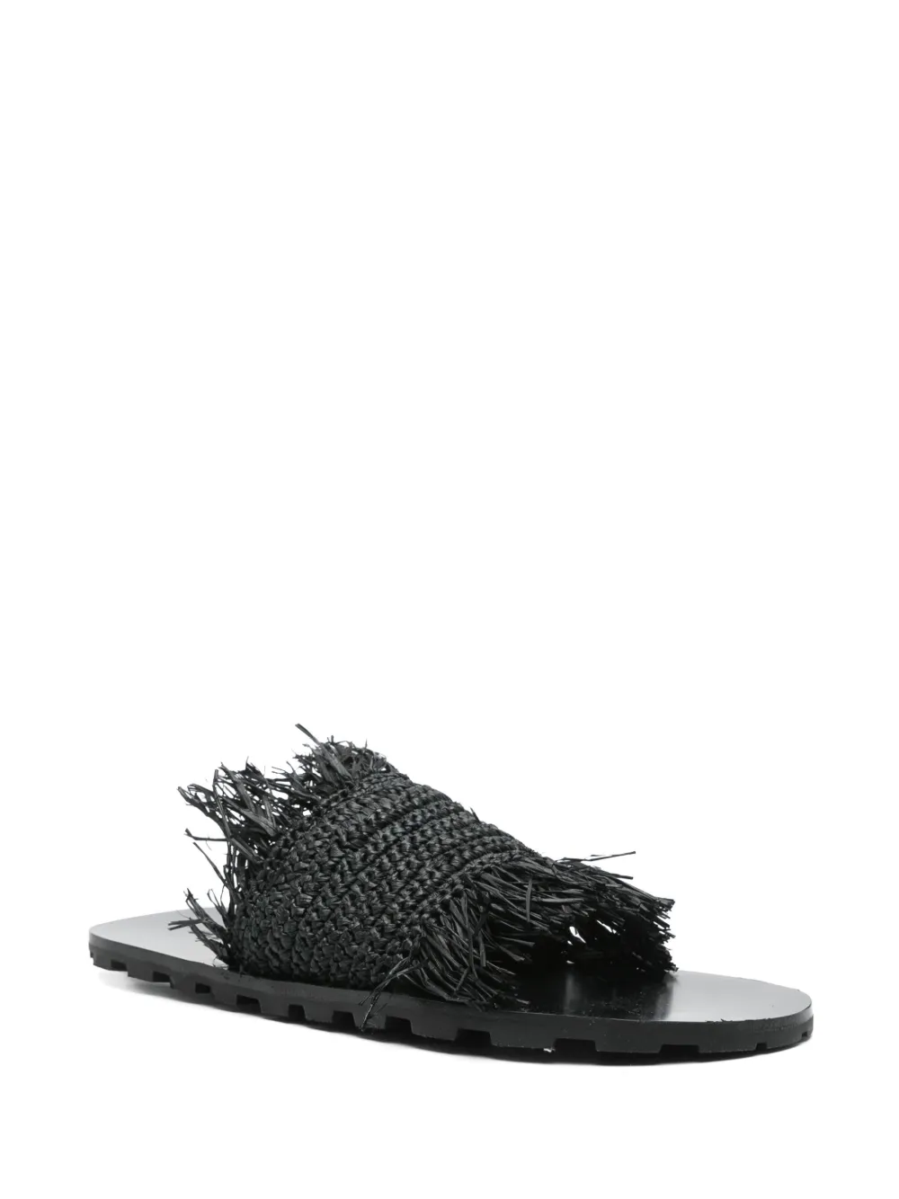 JIL SANDER+ Raffia sandalen - Zwart