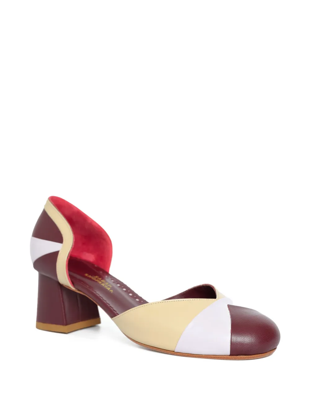 SARAH CHOFAKIAN 40MM GEOMETRIC COLOURBLOCK PUMPS