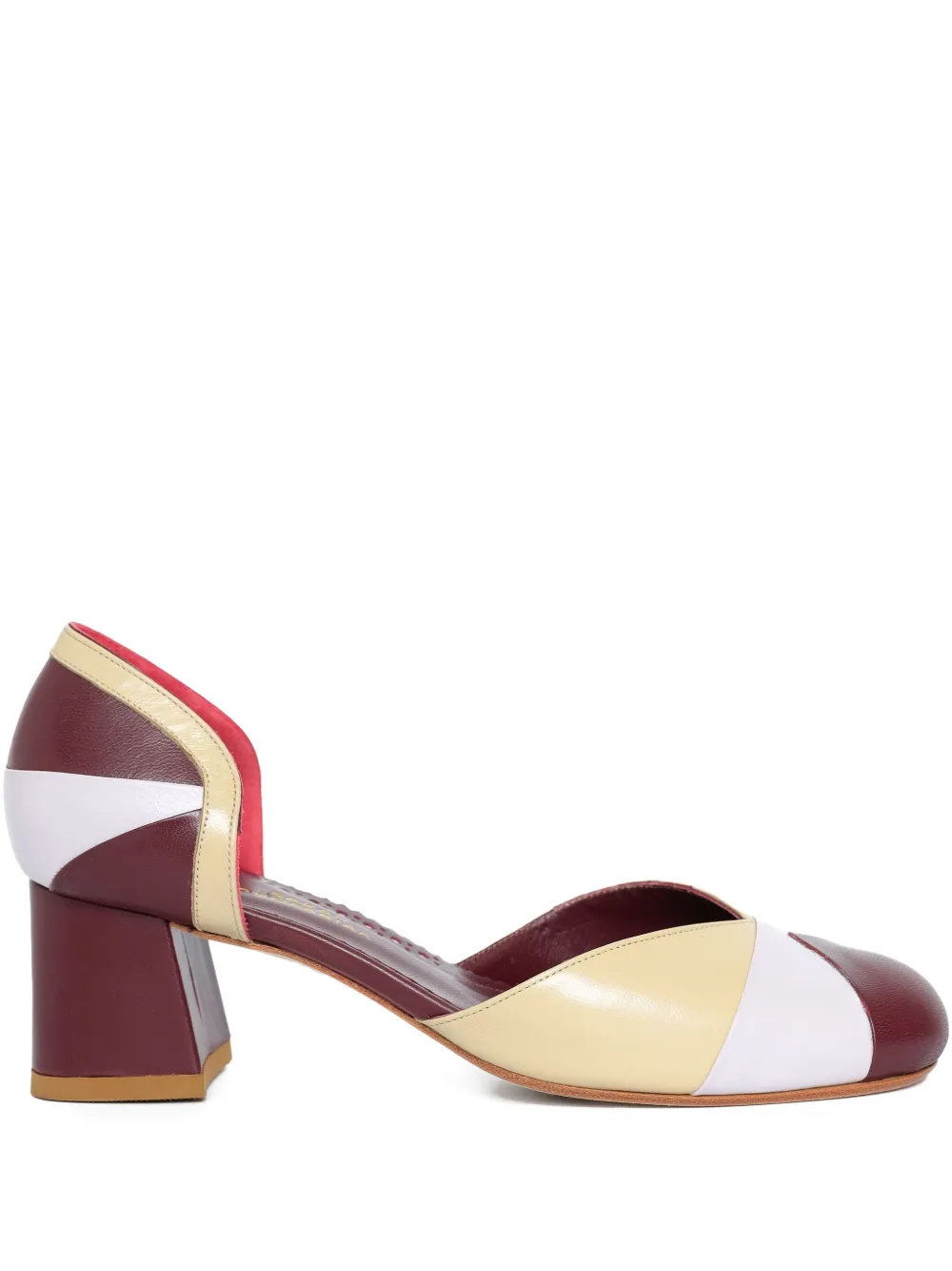 Sarah Chofakian 40mm Geometric colourblock pumps Red