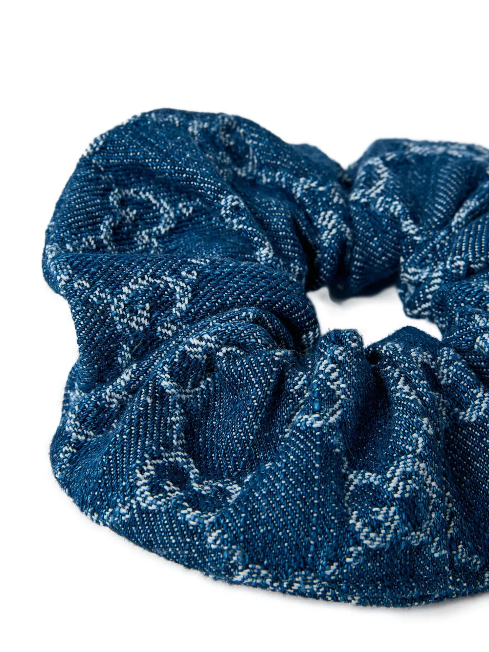 Gucci Denim scrunchie met logopatroon Blauw