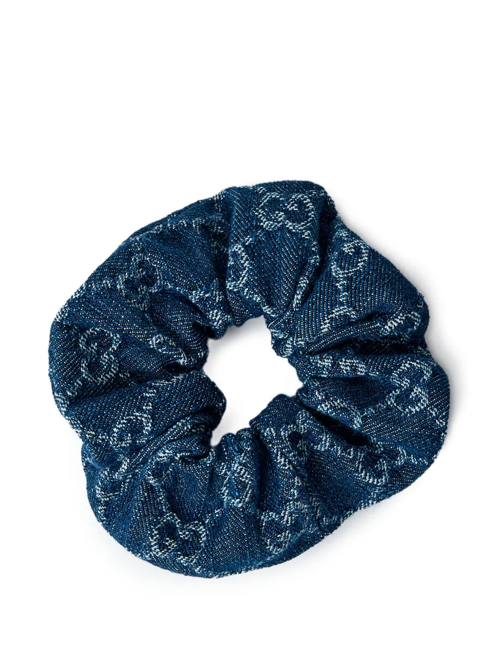 Gucci Denim scrunchie met logopatroon Blauw