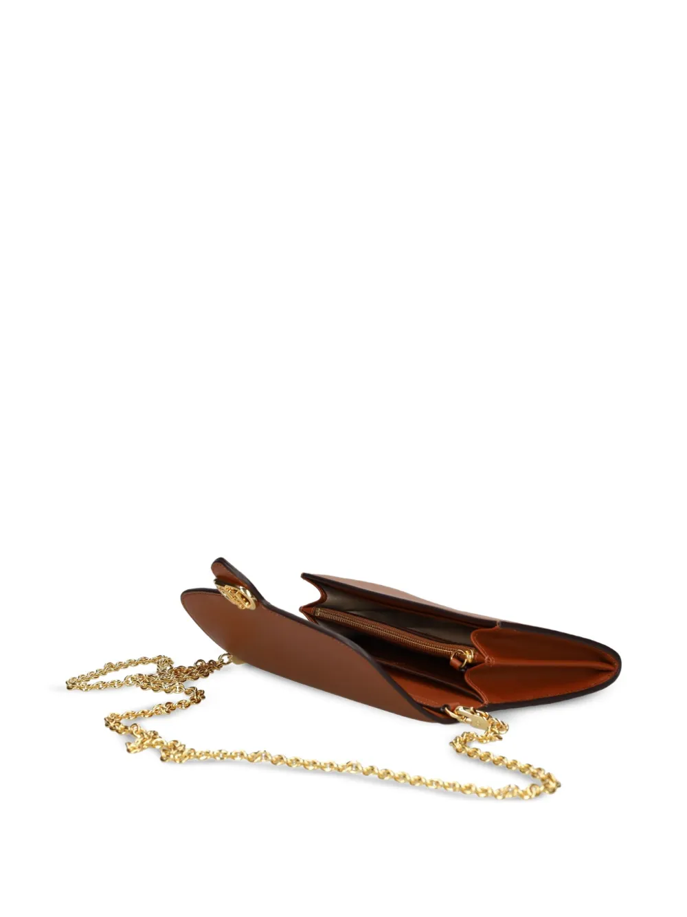 Lauren Ralph Lauren Leren crossbodytas Bruin