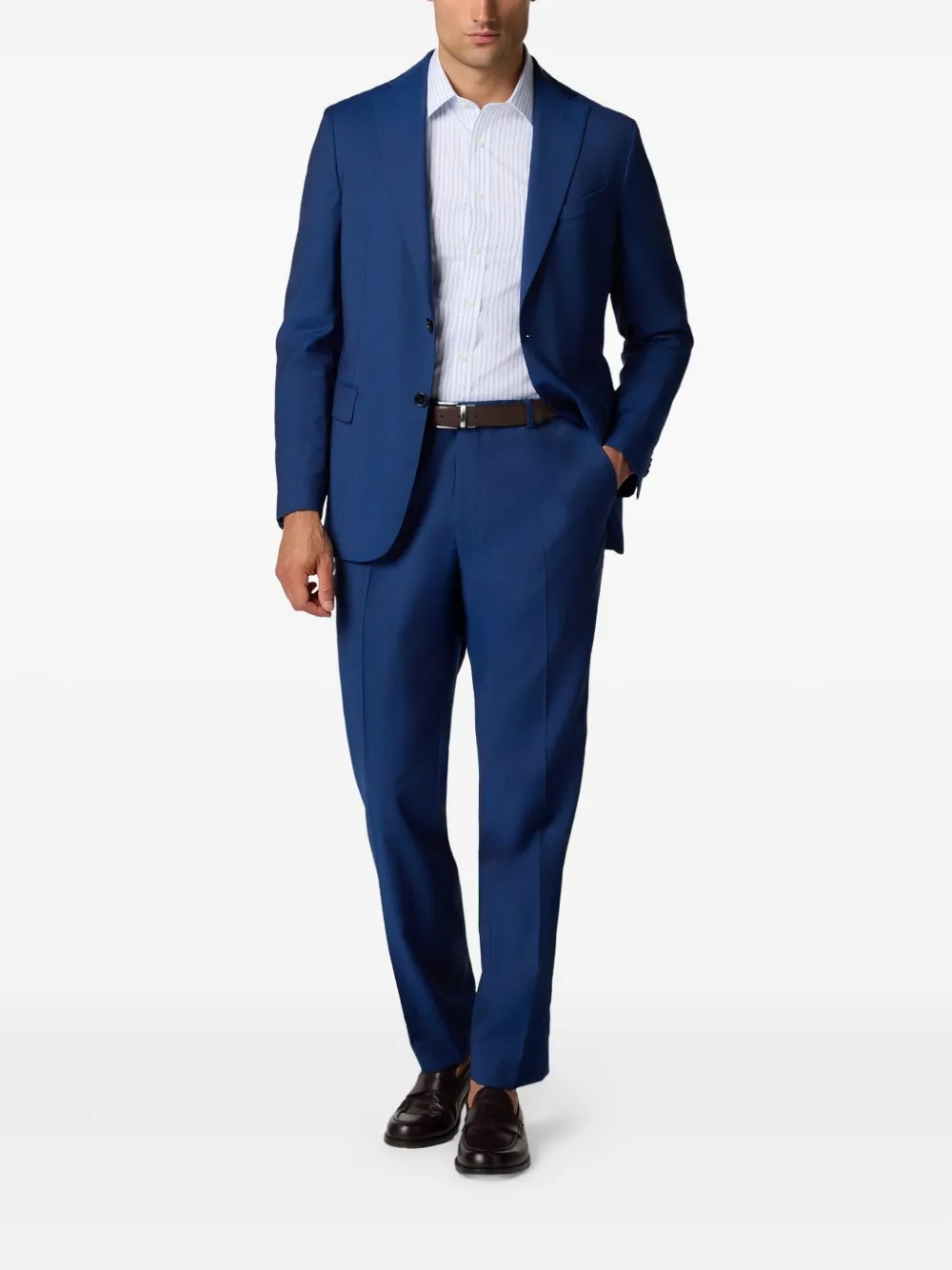 Brooks Brothers Broek van scheerwol Blauw