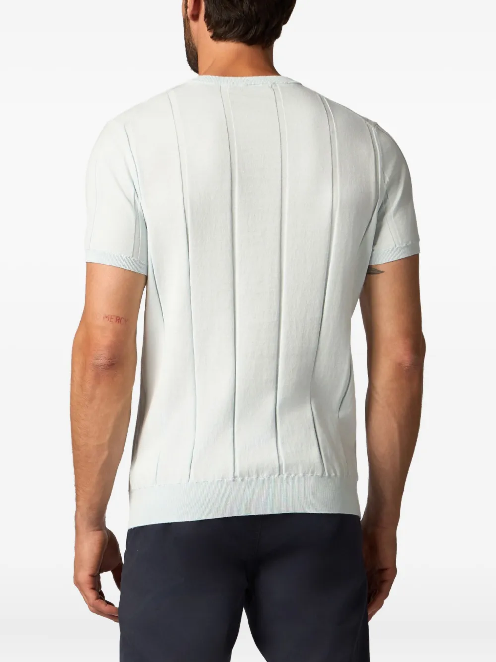 Brooks Brothers Geribbeld katoenen T-shirt Blauw