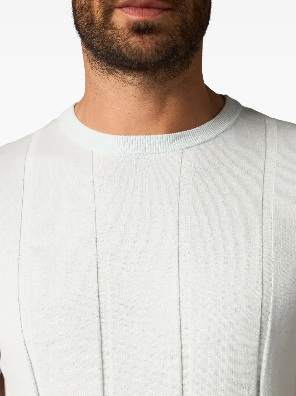 Brooks Brothers Geribbeld katoenen T-shirt Blauw