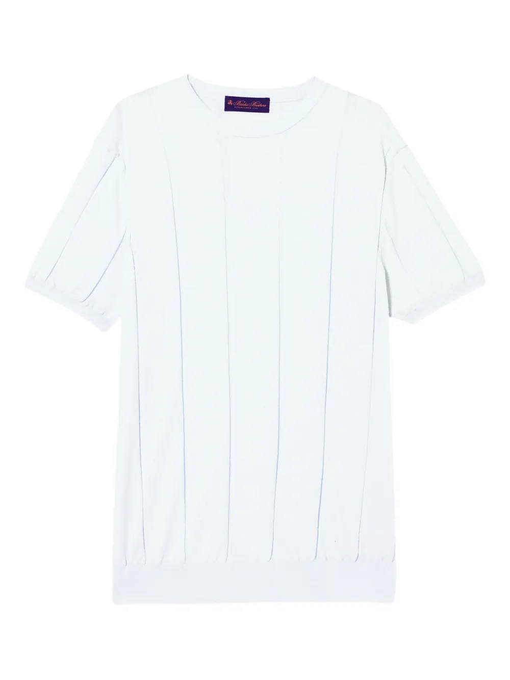 Brooks Brothers T-shirt in cotone a coste - Blu