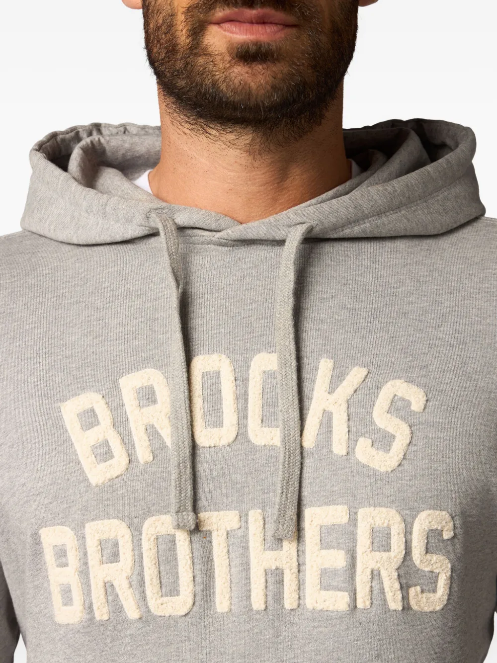 Brooks Brothers Badstof hoodie met geborduurd logo Grijs