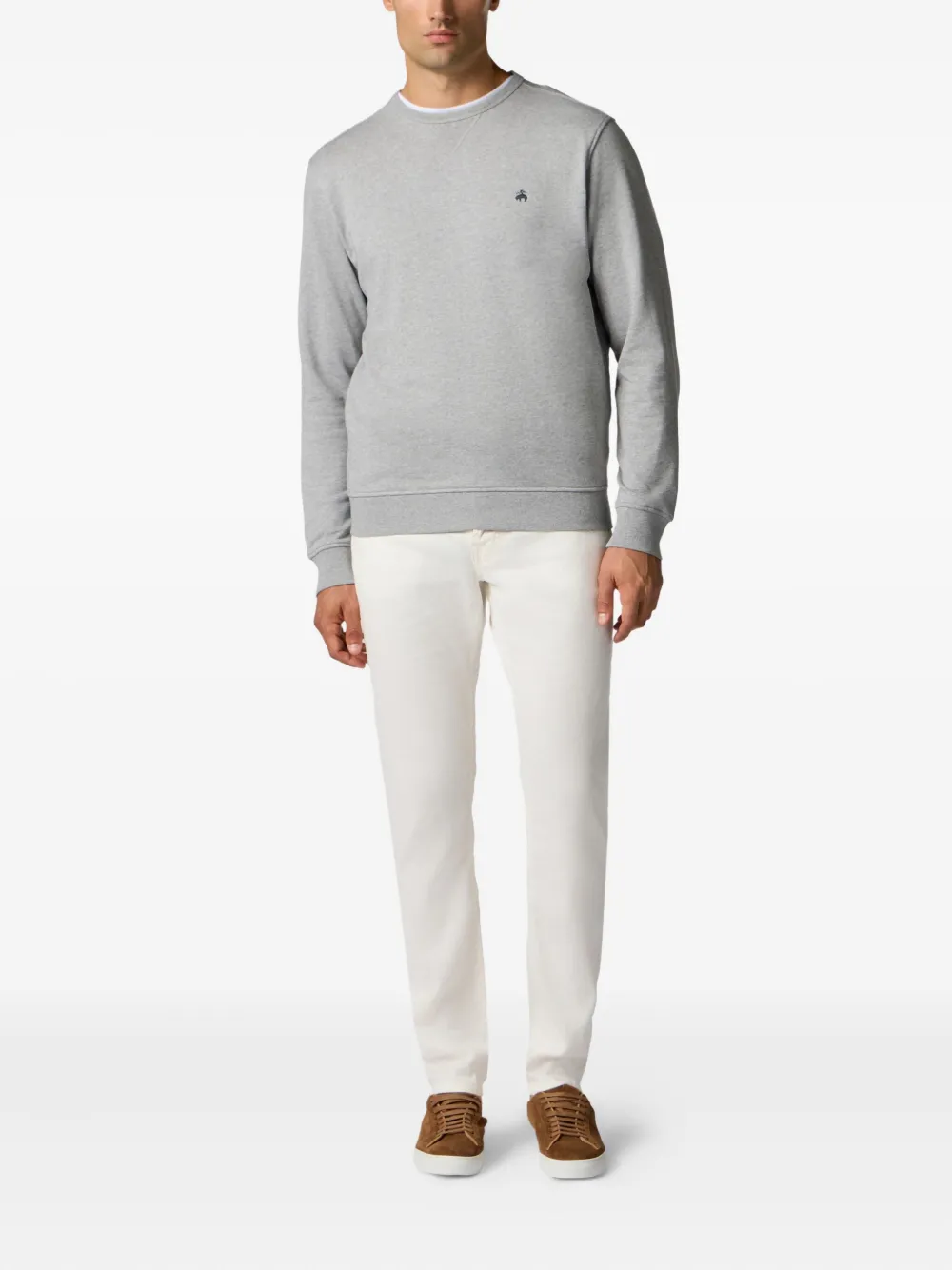 Brooks Brothers Sweater met geborduurd logo Grijs
