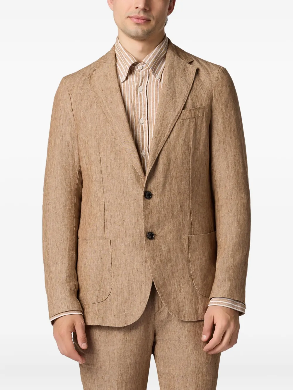 Brooks Brothers Blazer met enkele rij knopen Bruin