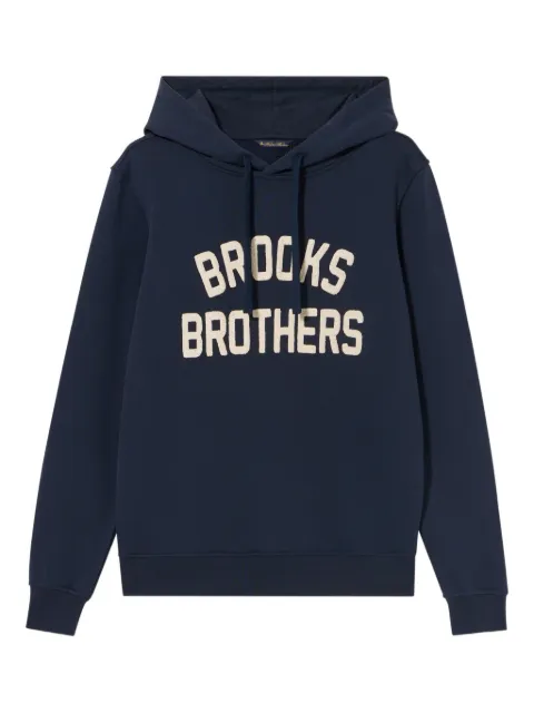 Brooks Brothers logo-embroidered terry hoodie