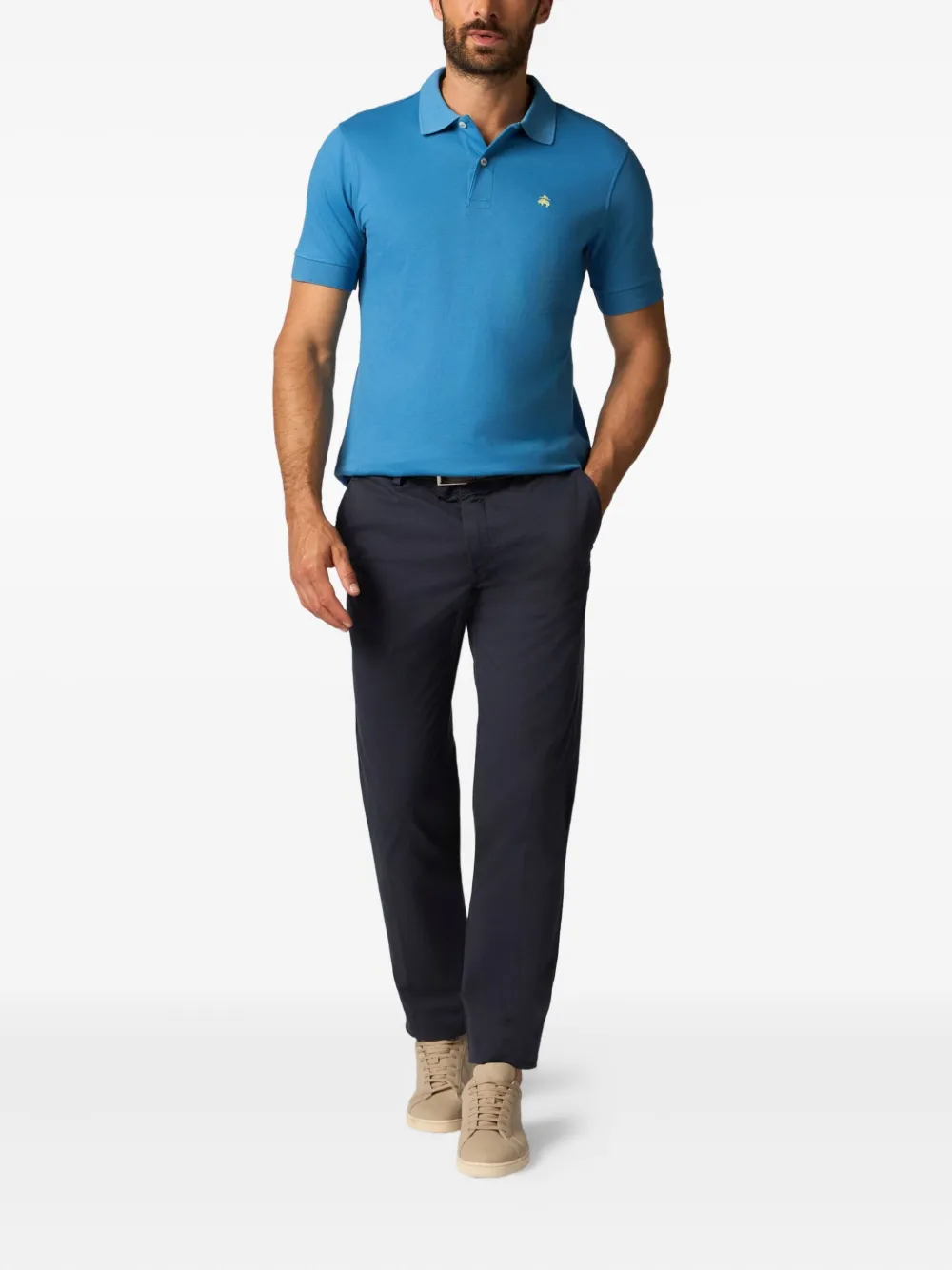Brooks Brothers Katoenen-piqué poloshirt Blauw