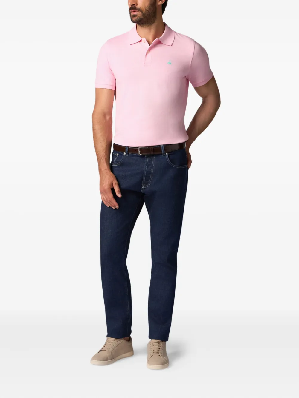 Brooks Brothers Poloshirt met geborduurd logo Roze
