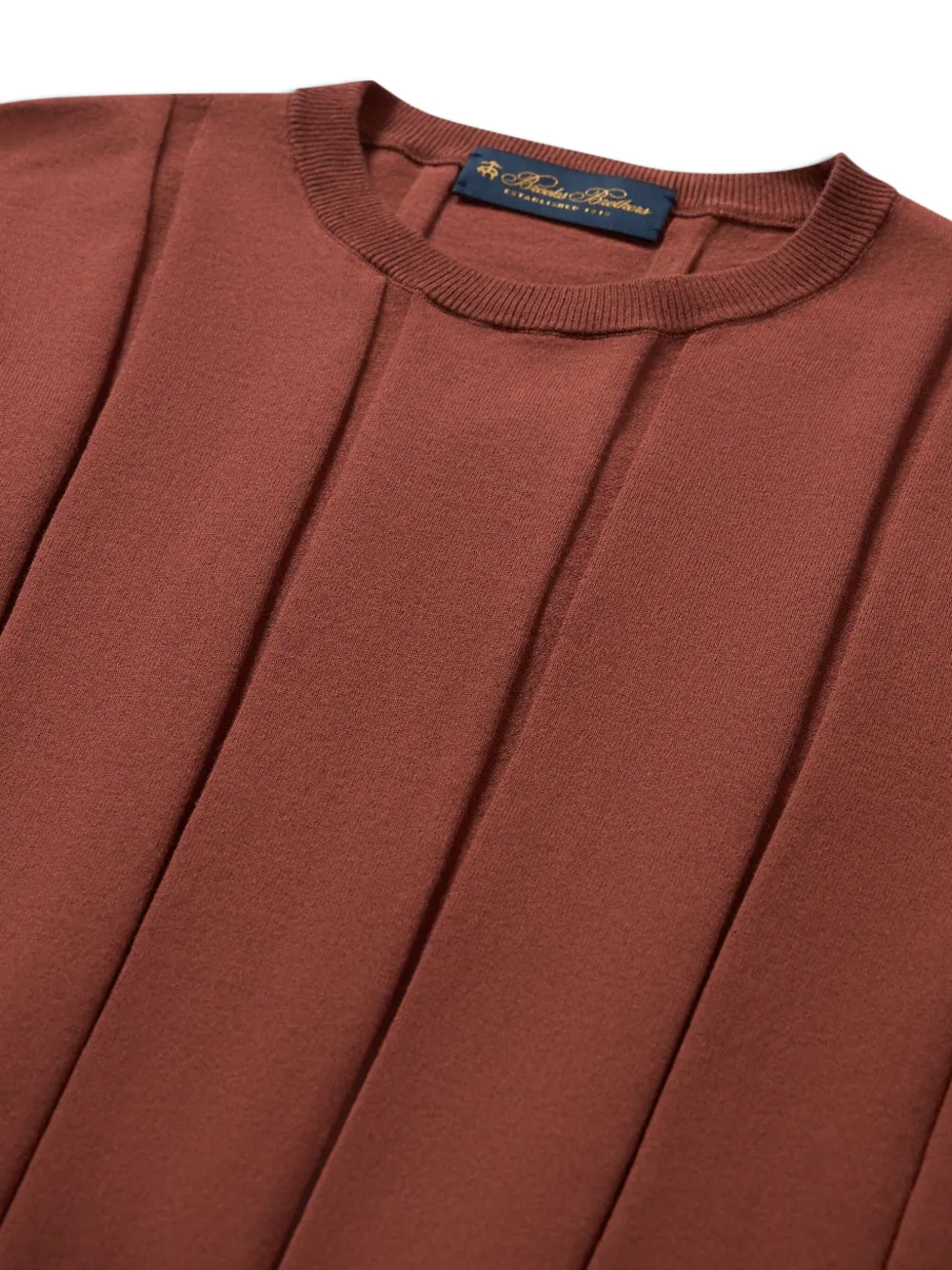 Brooks Brothers Katoen geribbeld T-shirt - Bruin