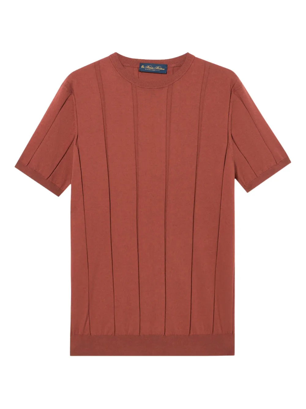 Brooks Brothers T-shirt in cotone a coste | marrone | Image 1