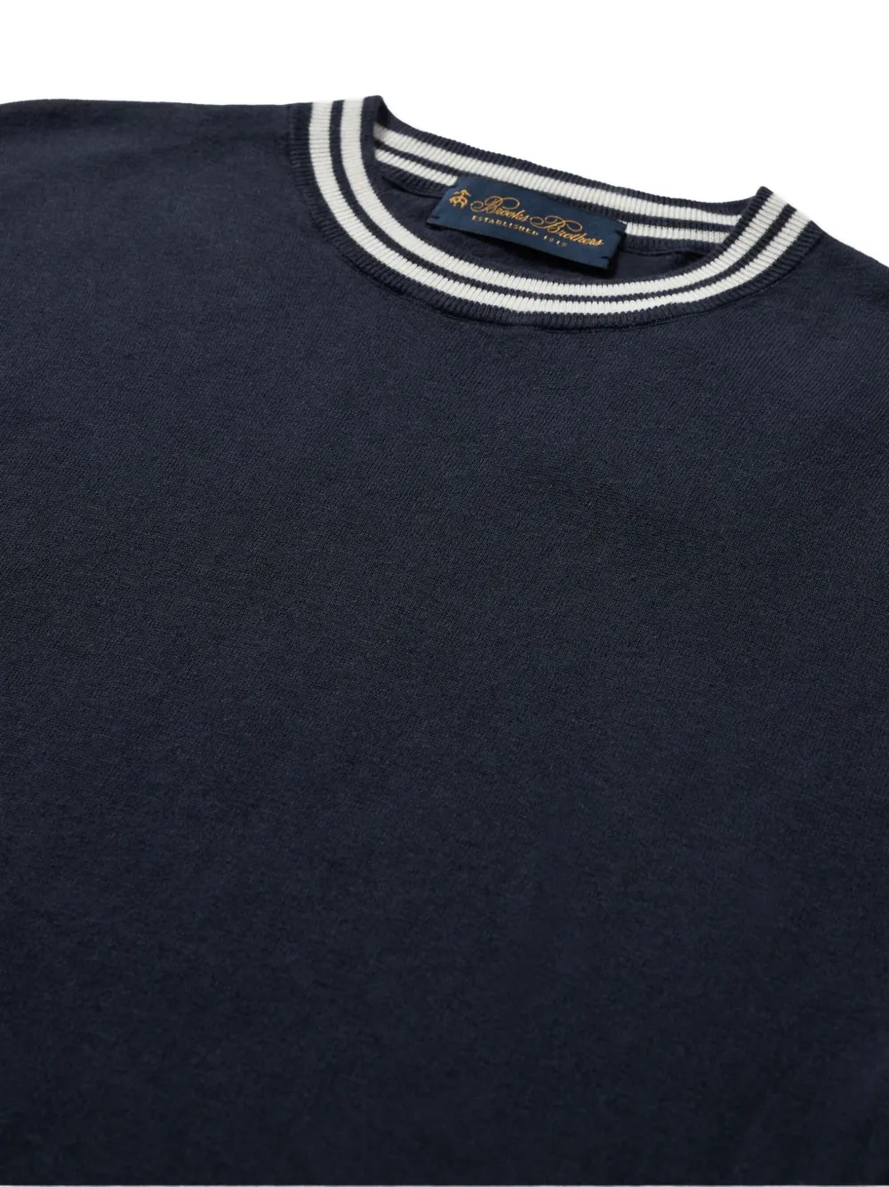 Brooks Brothers T-shirt van biologisch katoen-linnenblend - Blauw