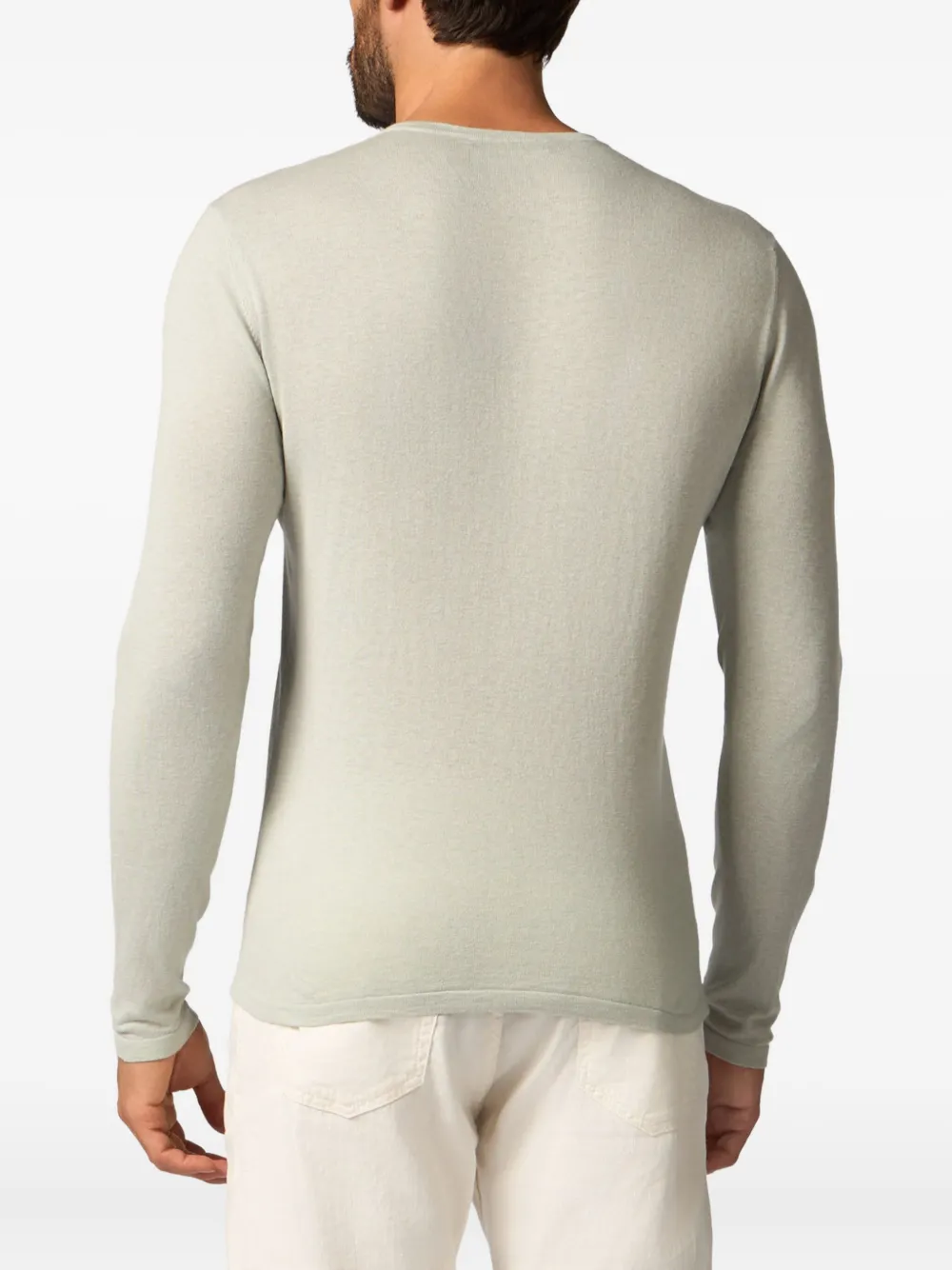 Brooks Brothers T-shirt met V-hals en lange mouwen Groen