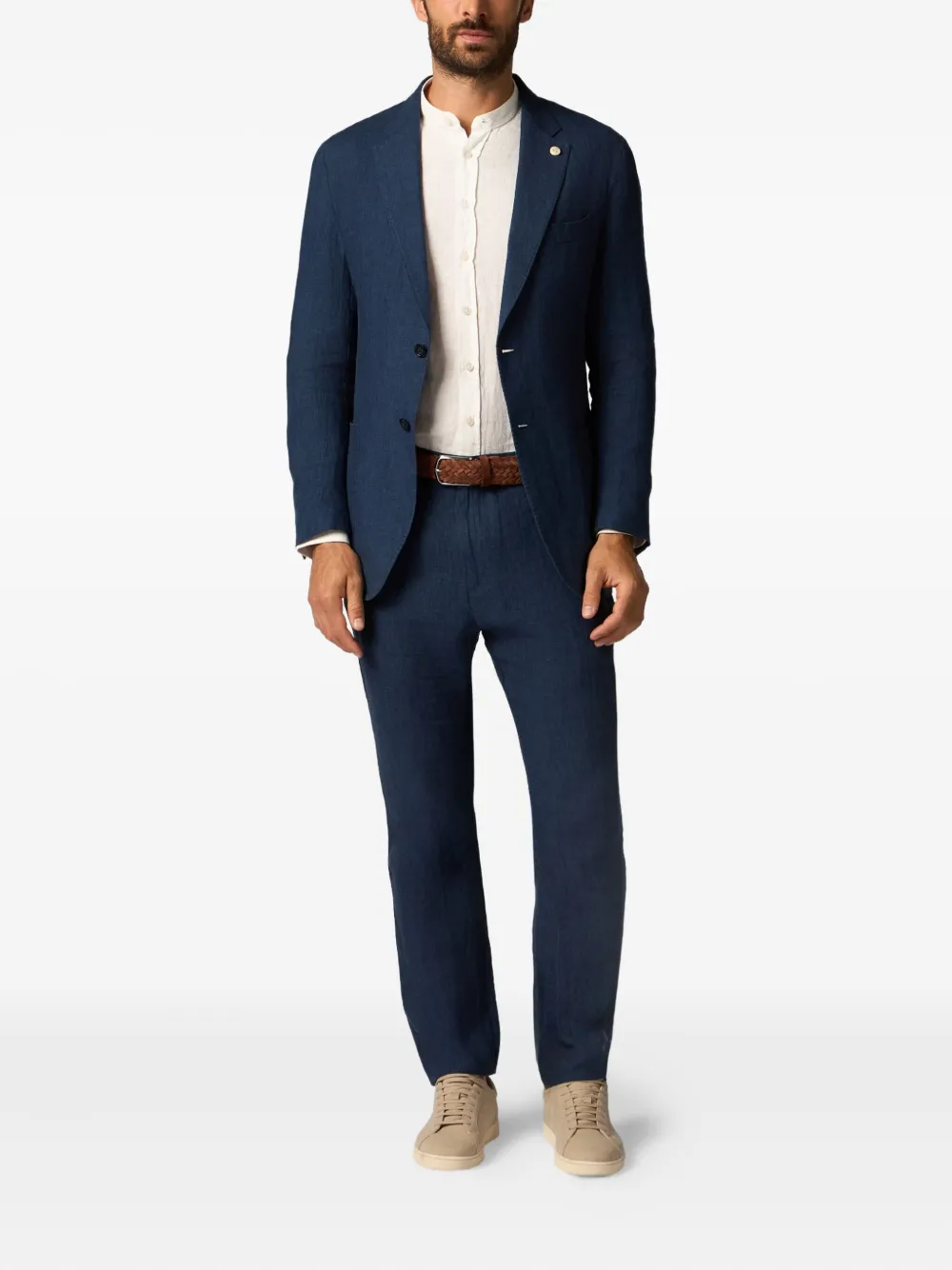 Brooks Brothers Linnen blazer Blauw