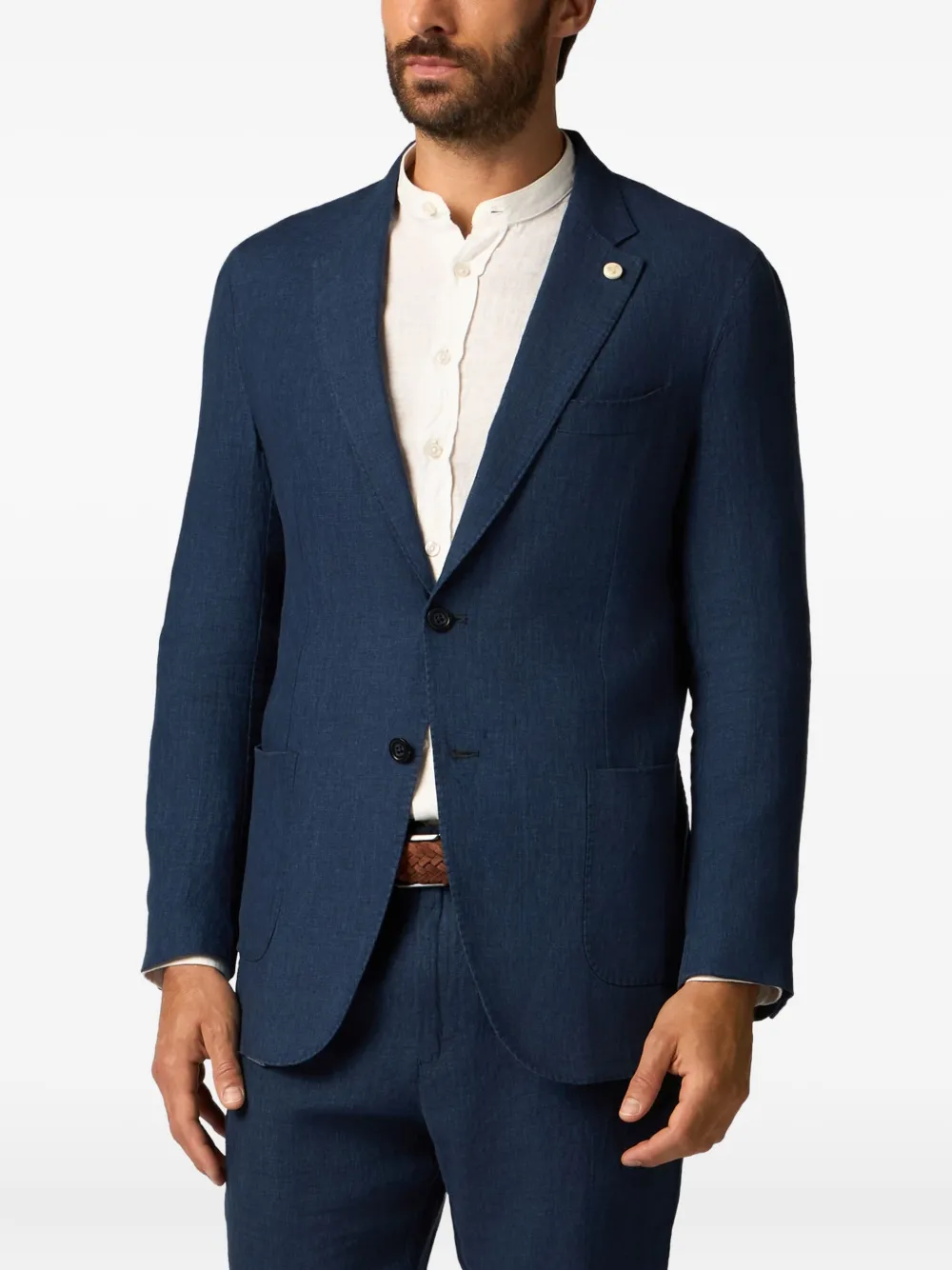 Brooks Brothers Linnen blazer Blauw