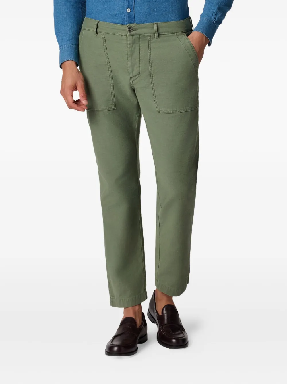 Brooks Brothers Katoenen chino Groen