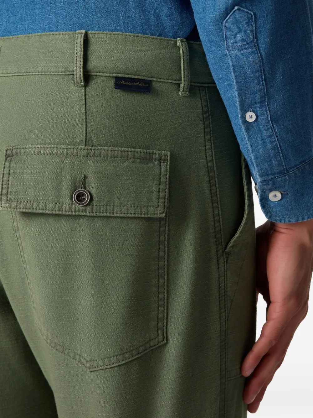 Brooks Brothers Katoenen chino Groen