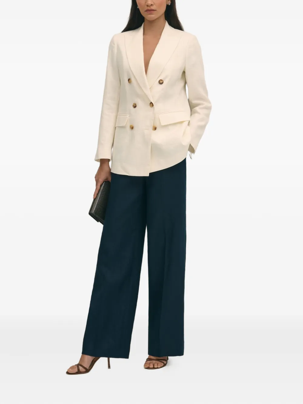 Brooks Brothers Blazer met dubbele rij knopen Wit