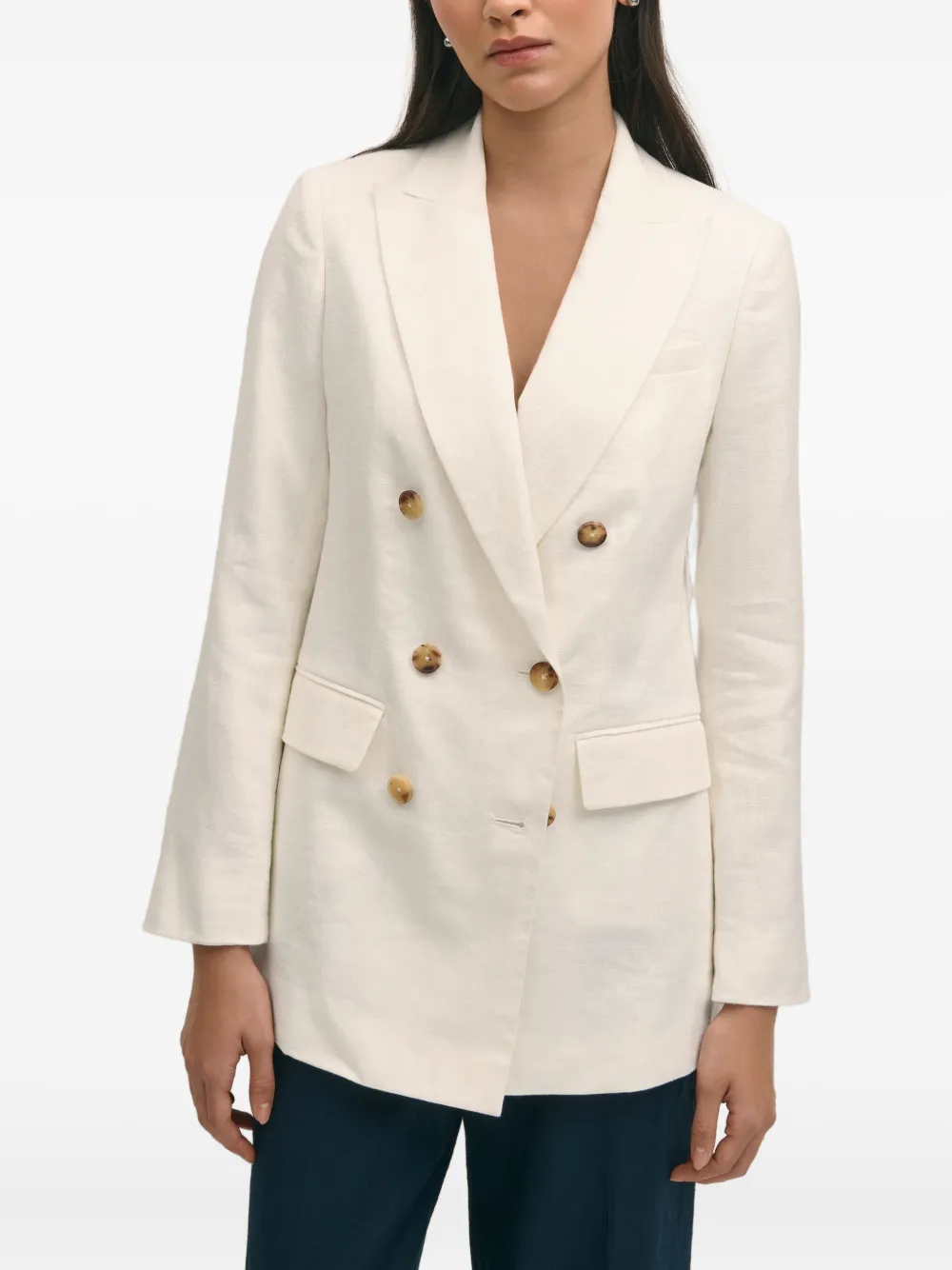 Brooks Brothers Blazer met dubbele rij knopen Wit