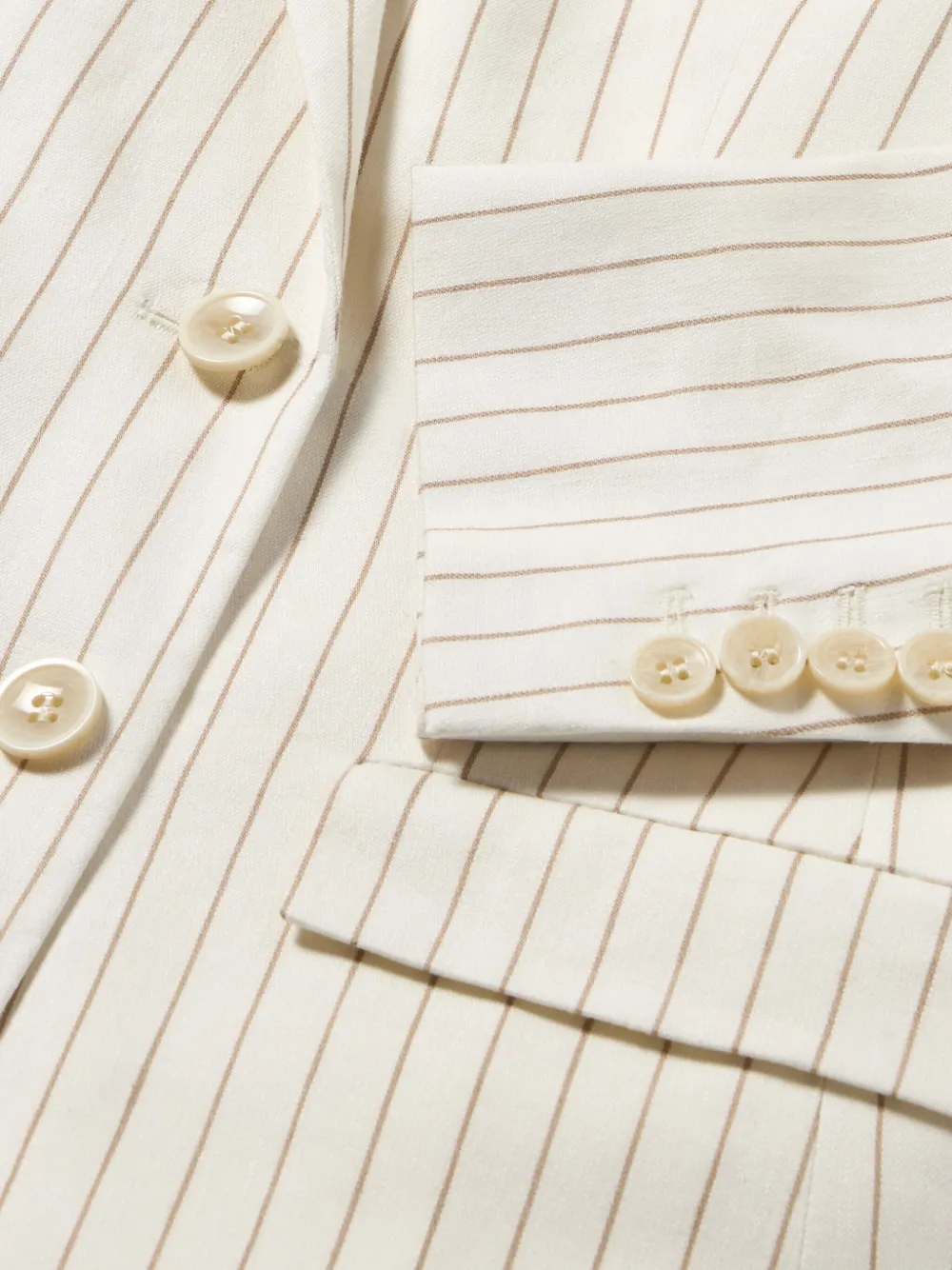 Brooks Brothers Blazer met dubbele rij knopen en krijtstreep Wit