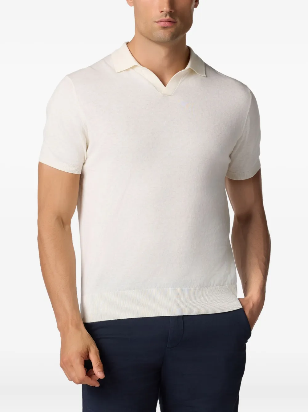 Brooks Brothers Poloshirt van biologische katoen-linnenblend Wit
