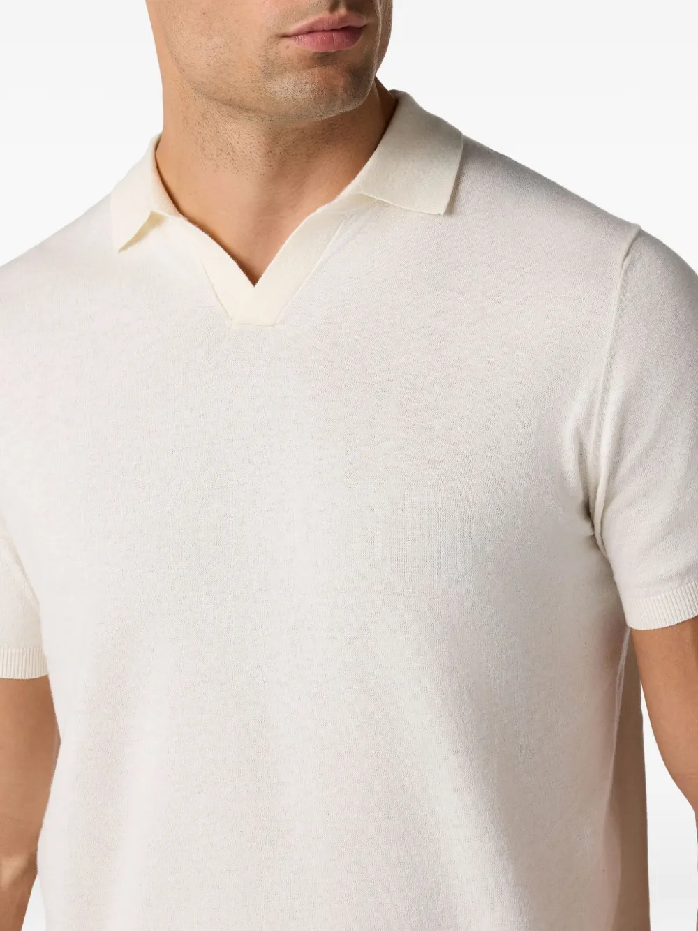 Brooks Brothers Poloshirt van biologische katoen-linnenblend Wit