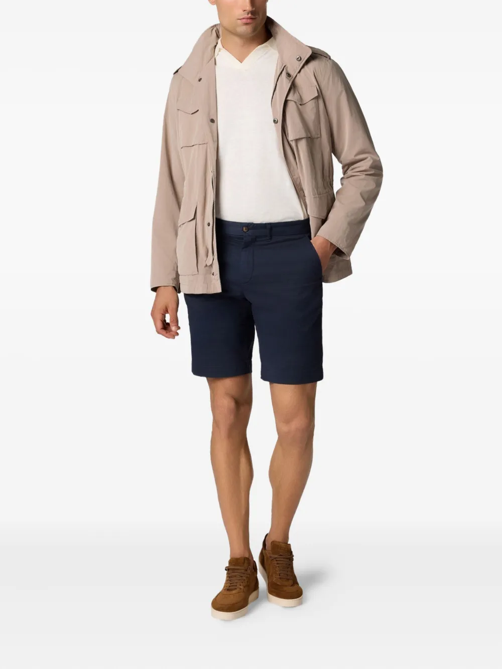 Brooks Brothers Poloshirt van biologische katoen-linnenblend Wit