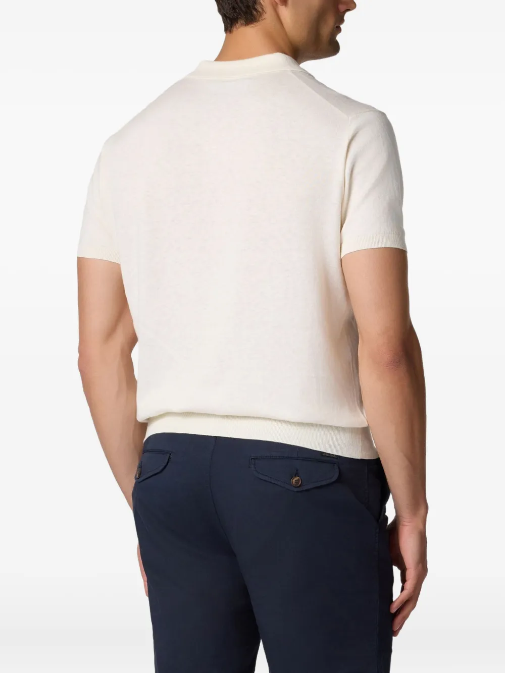 Brooks Brothers Poloshirt van biologische katoen-linnenblend Wit
