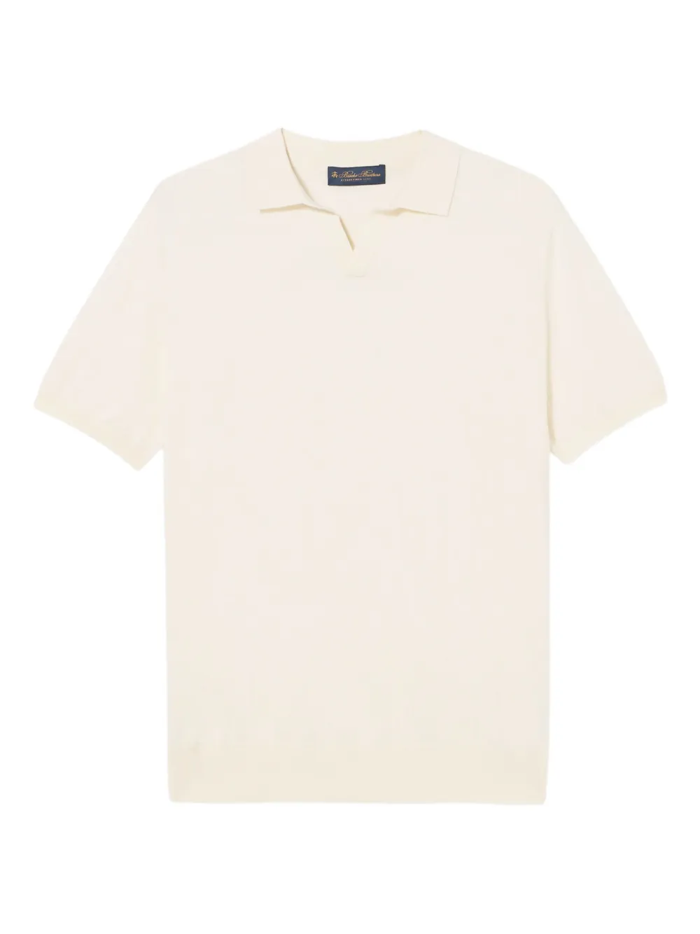 Brooks Brothers Polo in cotone biologico e lino - Bianco
