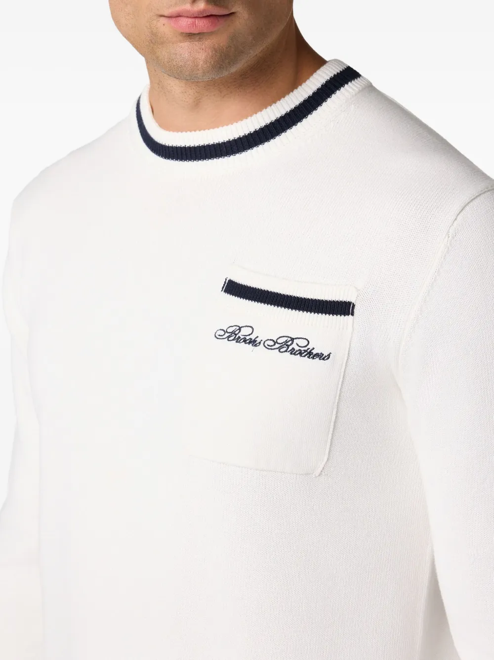 Brooks Brothers Katoenen trui Wit