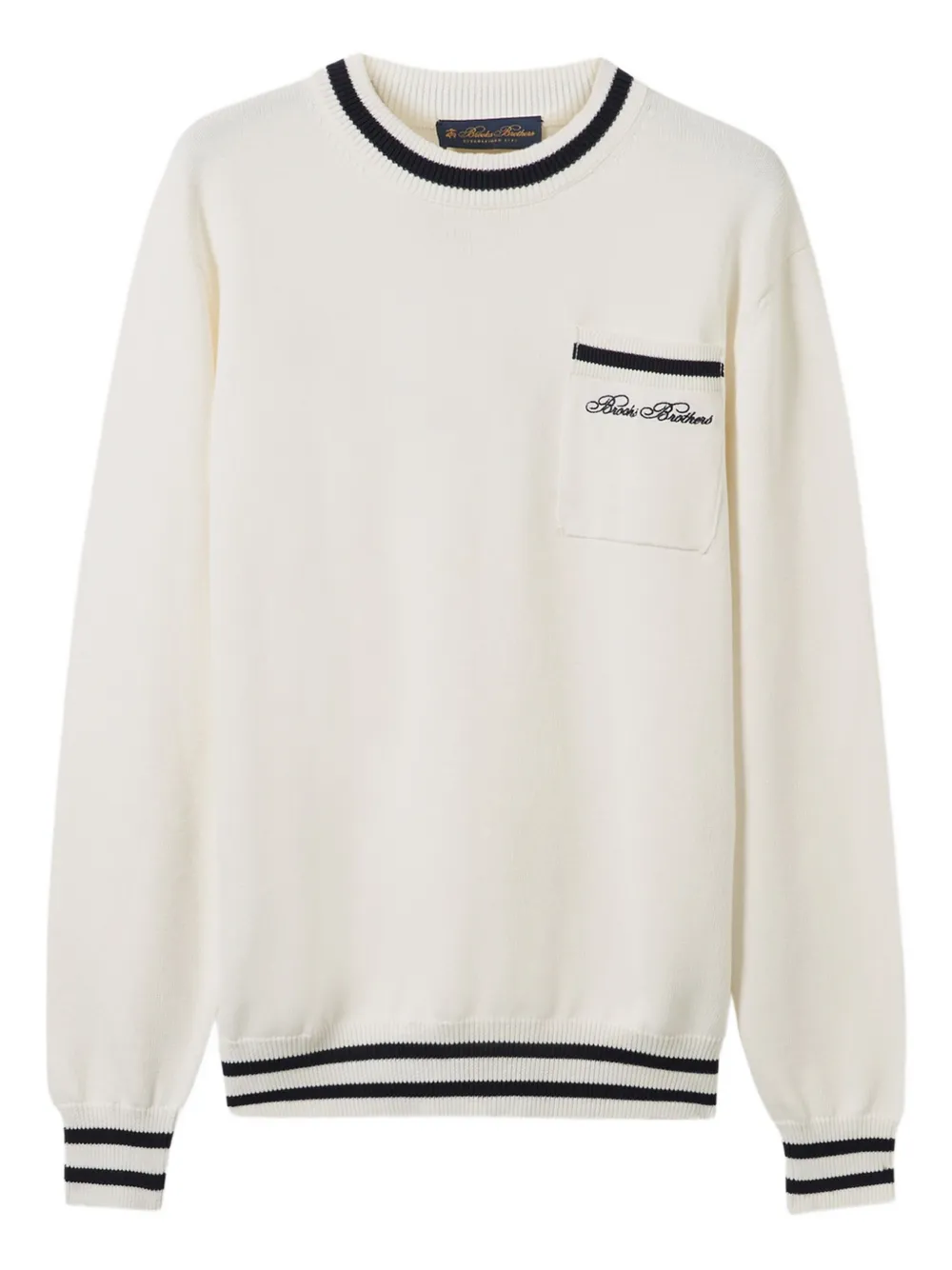 Brooks Brothers Maglione in cotone - Bianco