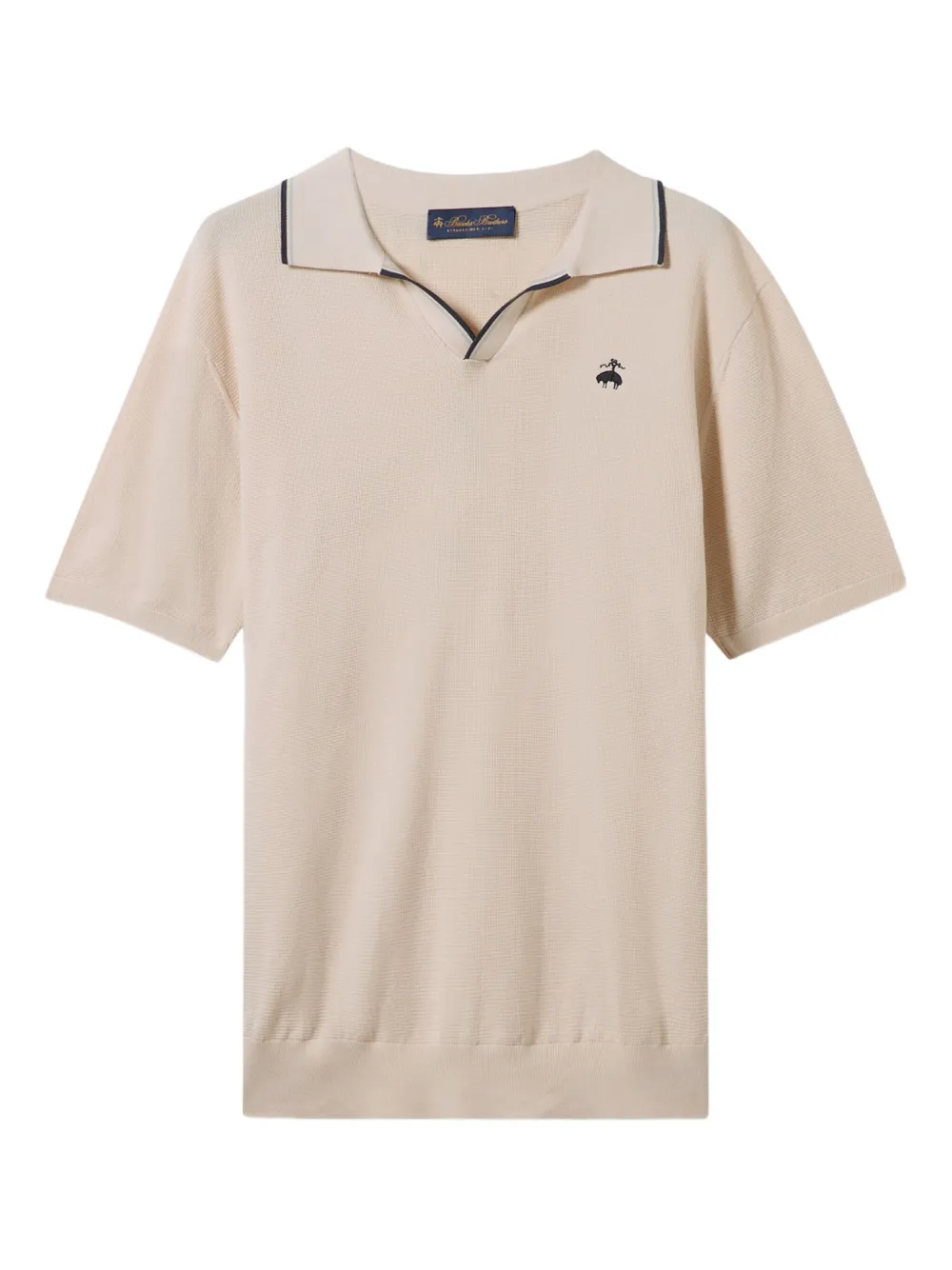 Brooks Brothers Polo in cotone con ricamo logo - Toni neutri