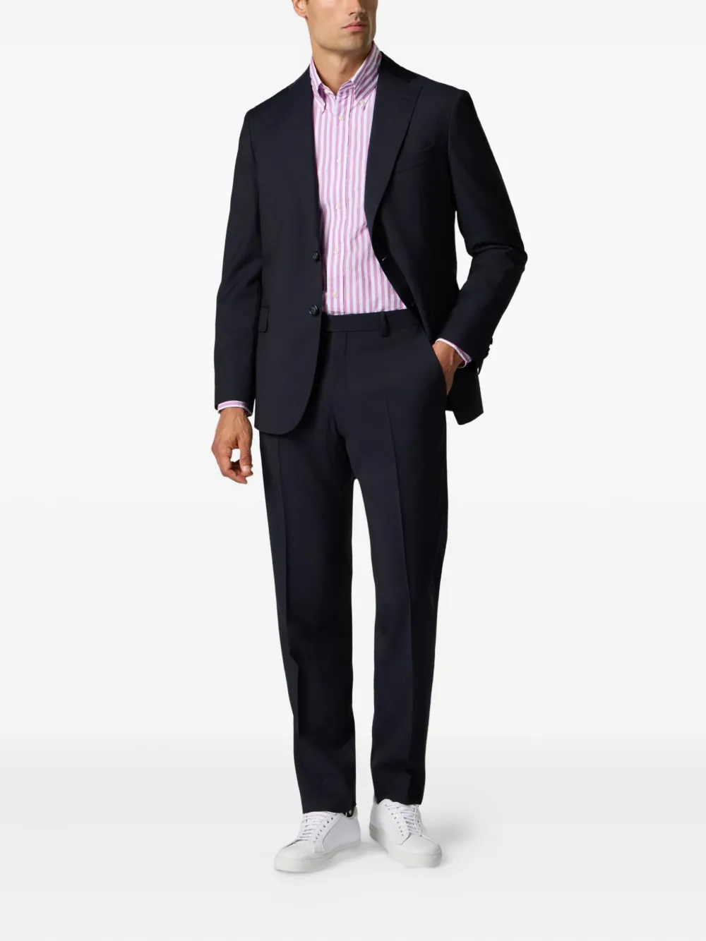 Brooks Brothers Broek van scheerwol Blauw