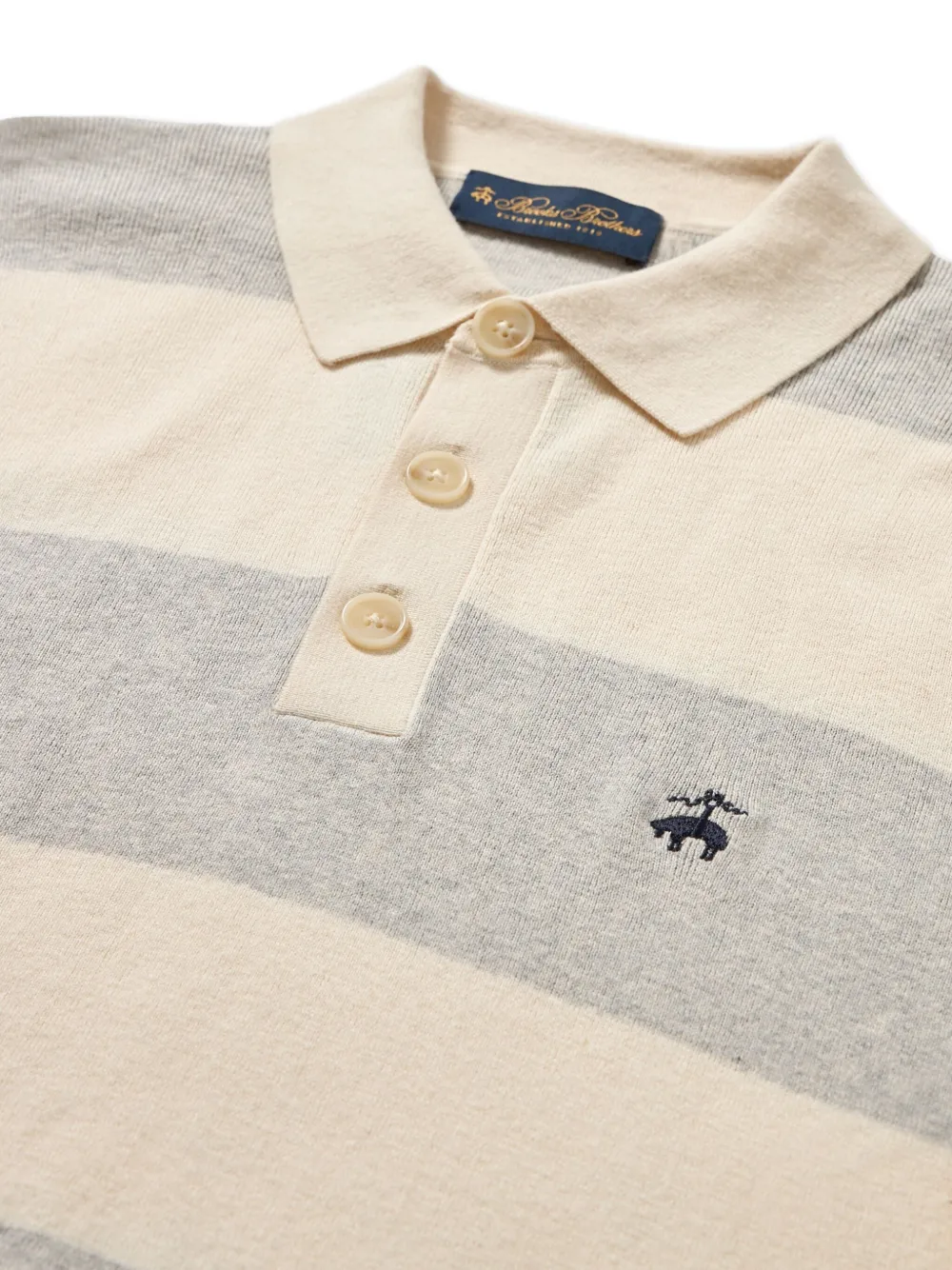 Brooks Brothers Gebreid poloshirt - Beige