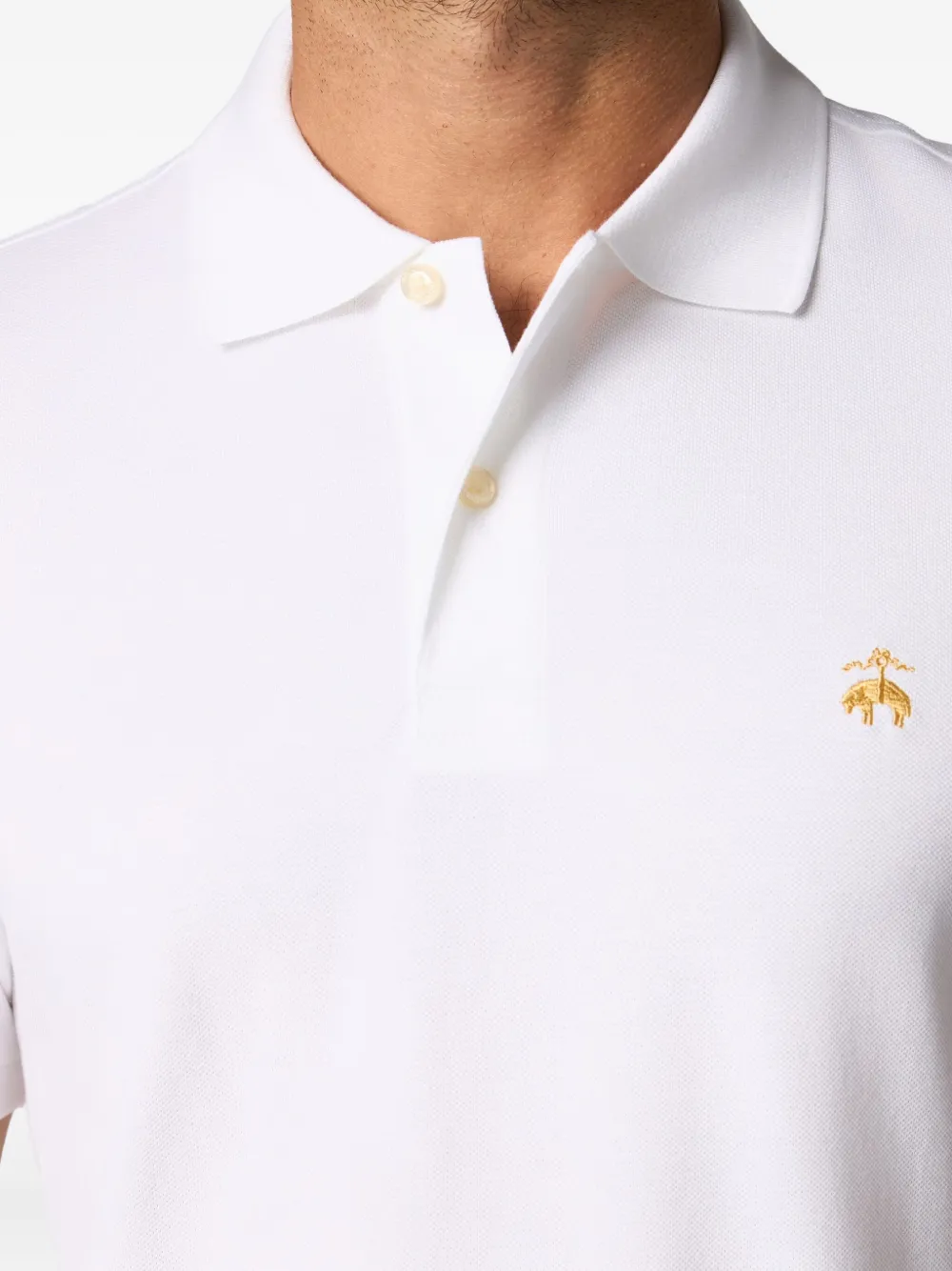Brooks Brothers Poloshirt met geborduurd logo Wit
