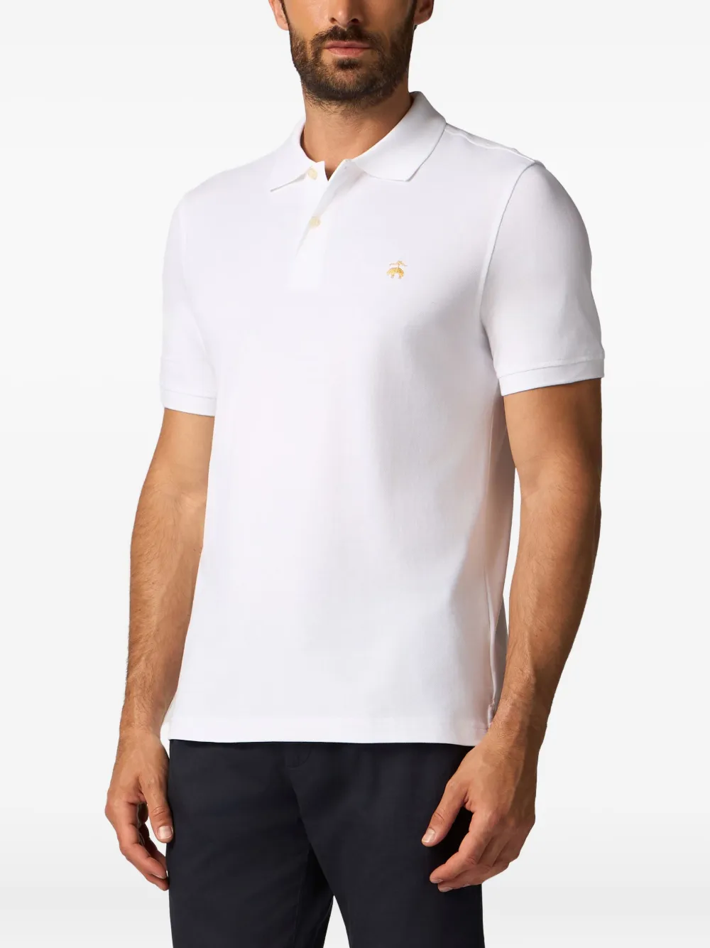 Brooks Brothers Poloshirt met geborduurd logo Wit