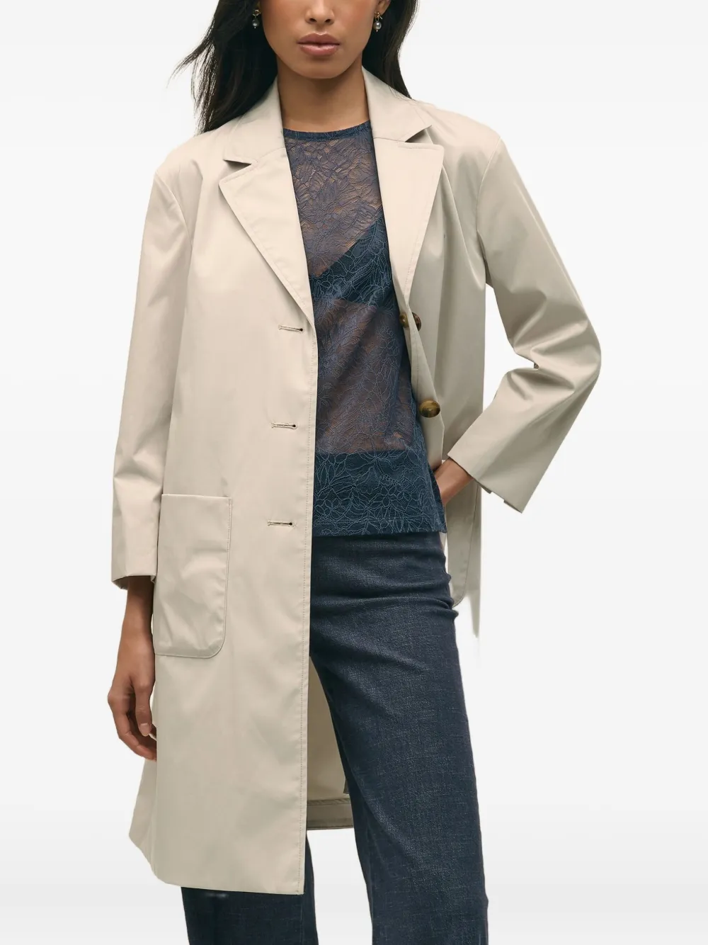 Brooks Brothers Trenchcoat met dubbele rij knopen Beige