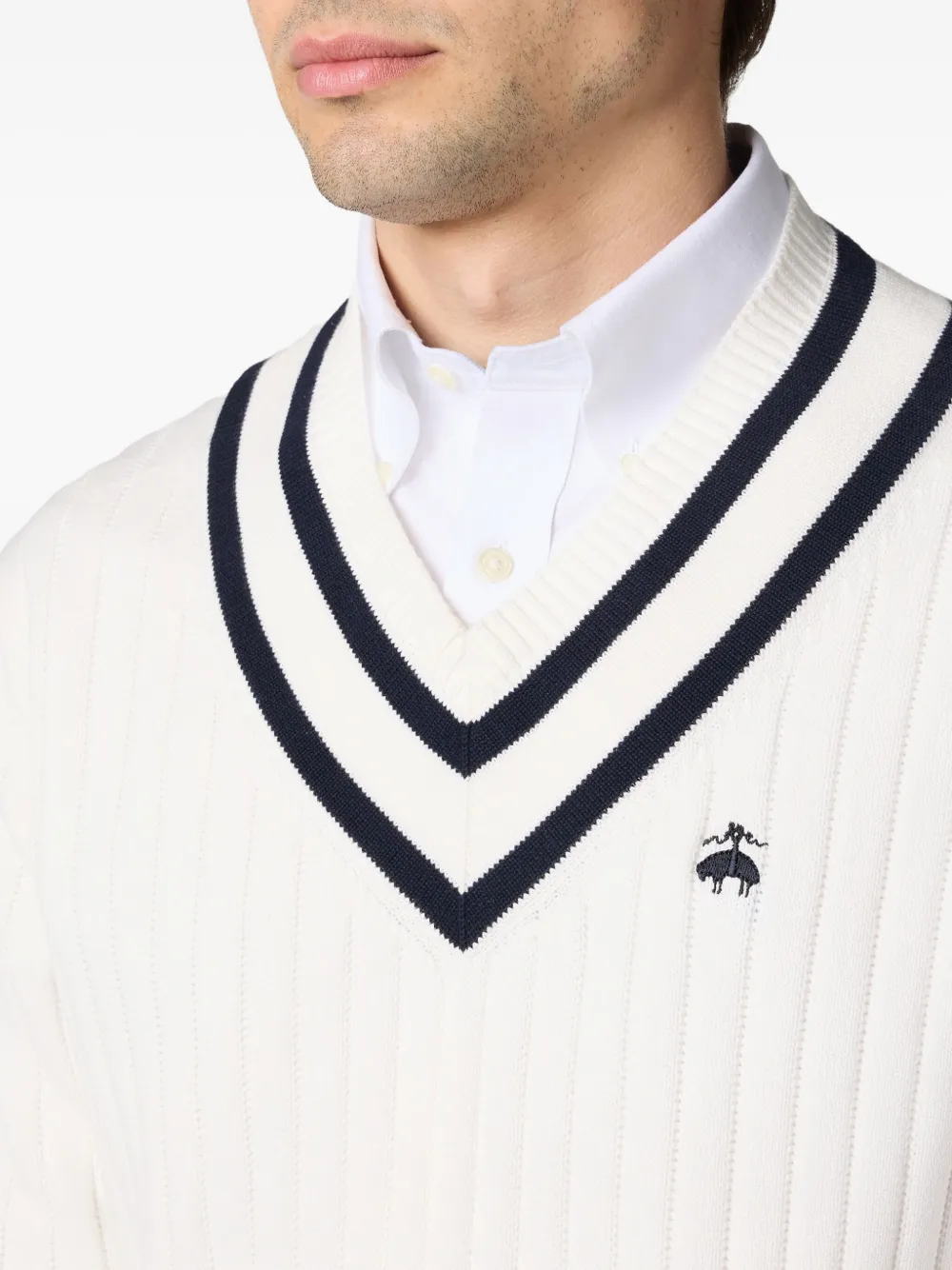 Brooks Brothers Trui met geborduurd logo Wit