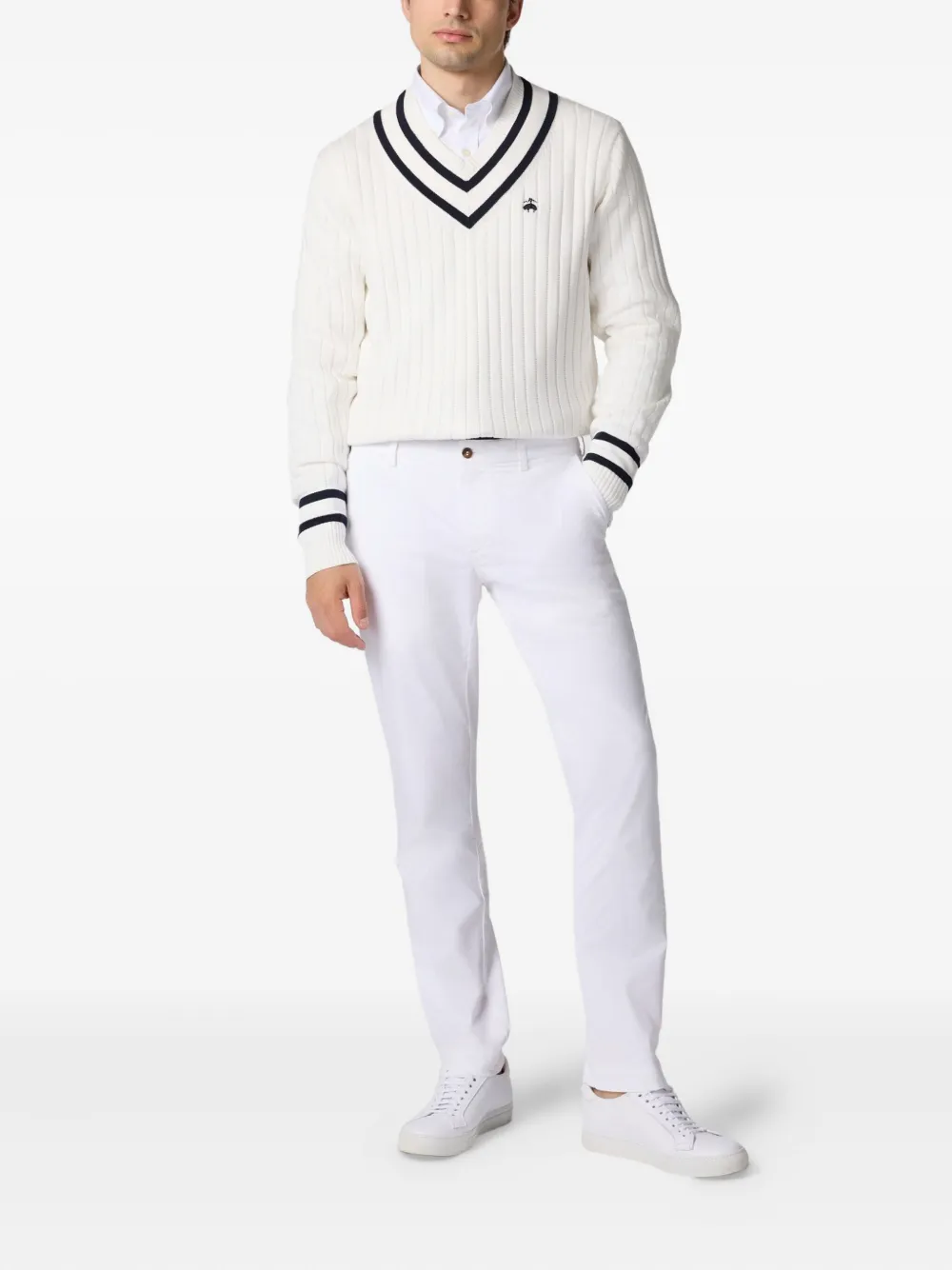 Brooks Brothers Trui met geborduurd logo Wit