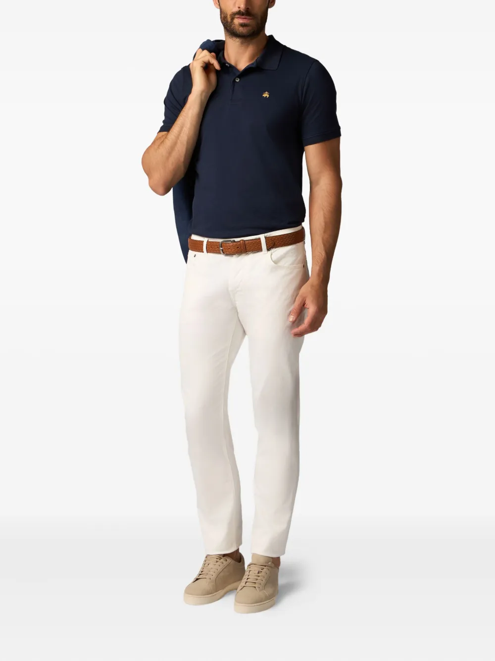 Brooks Brothers Poloshirt met geborduurd logo Blauw