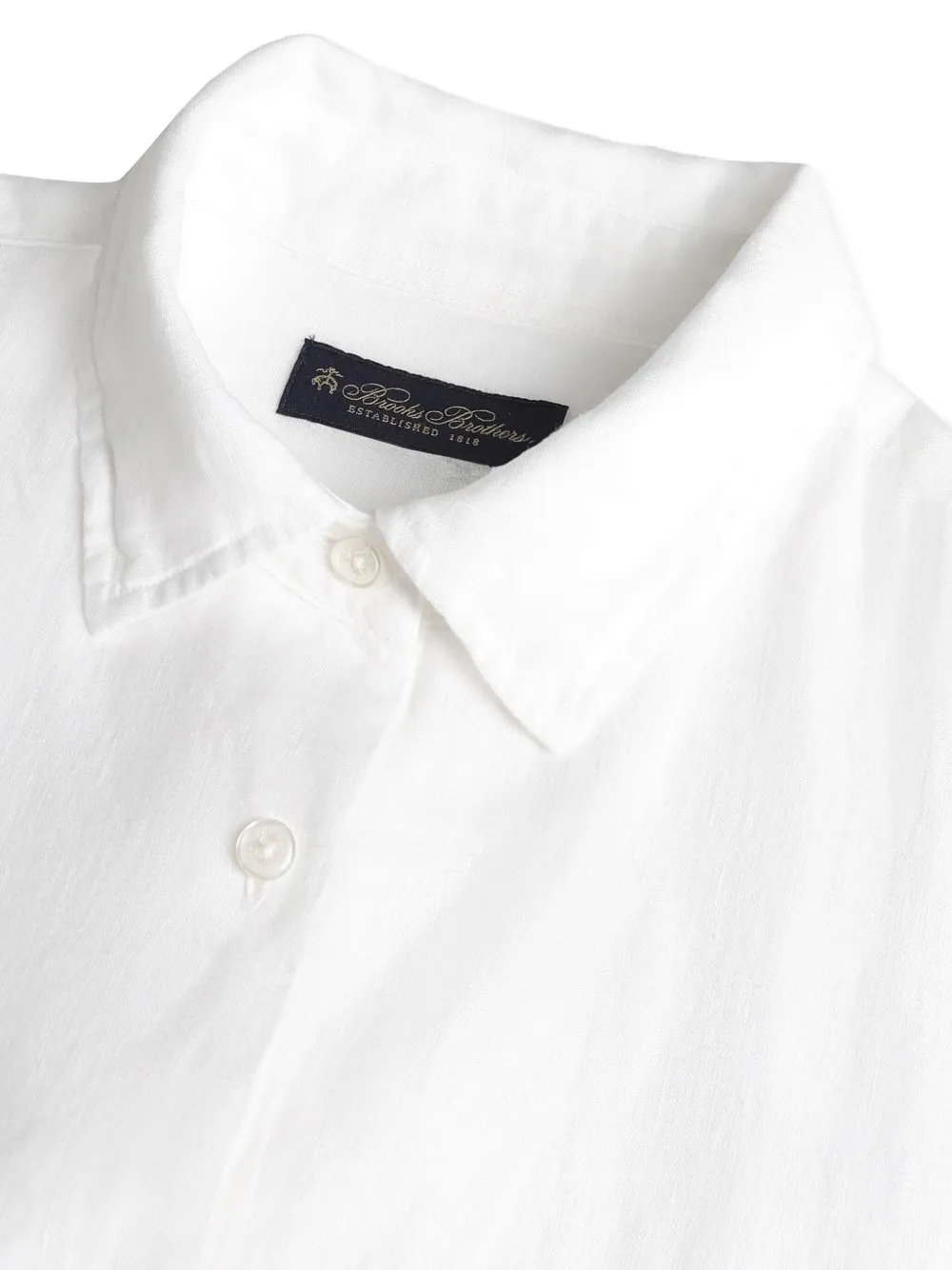 Brooks Brothers linen long-sleeve shirt Wit