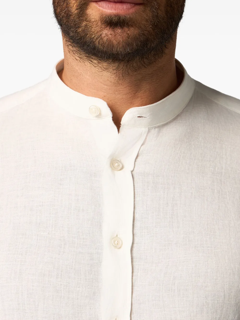Brooks Brothers Linnen overhemd met opstaande kraag Beige