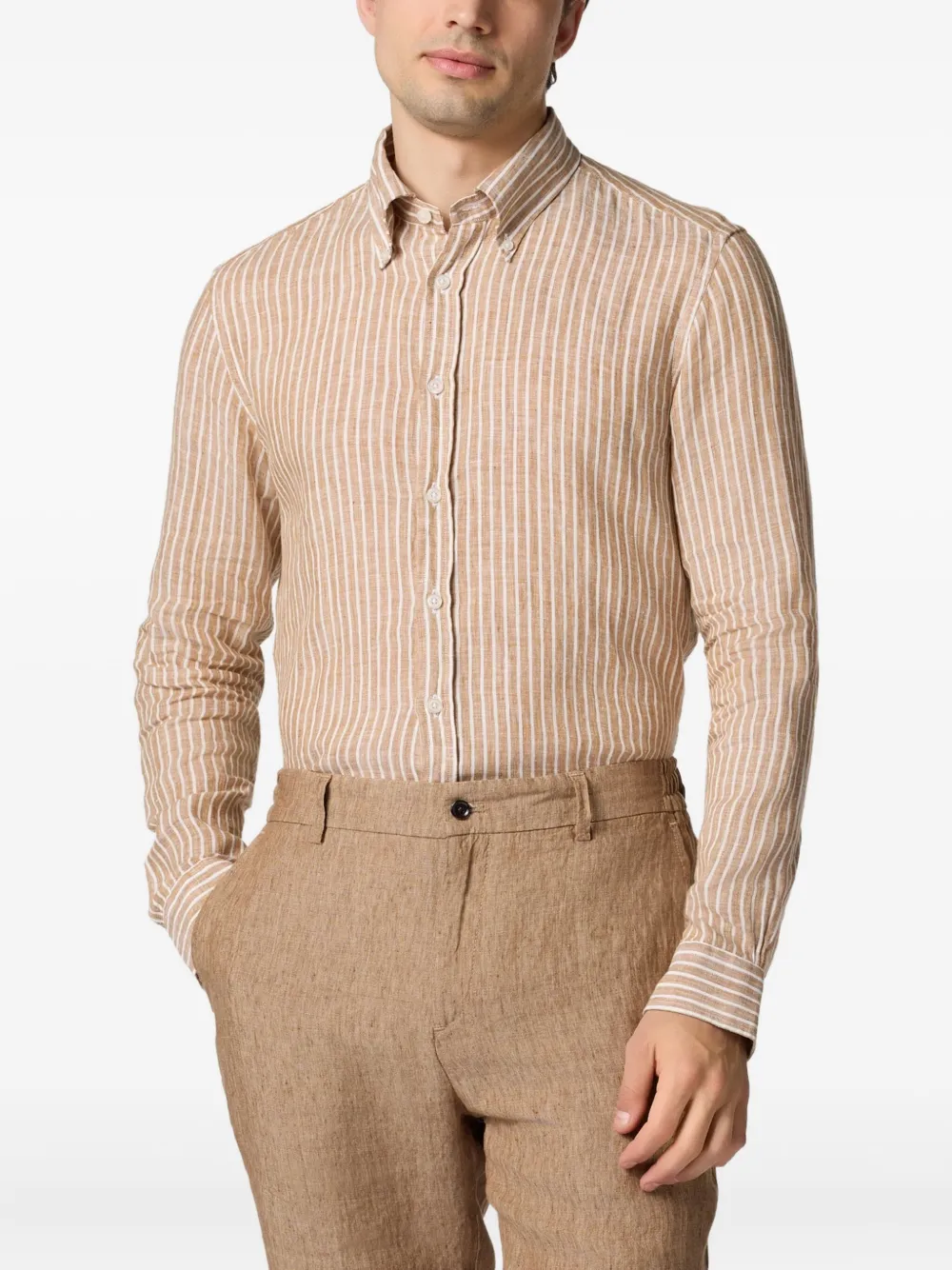 Brooks Brothers Gestreept overhemd Bruin
