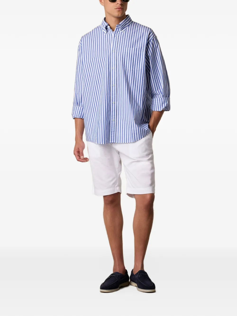Brooks Brothers Button-down gestreept overhemd Blauw