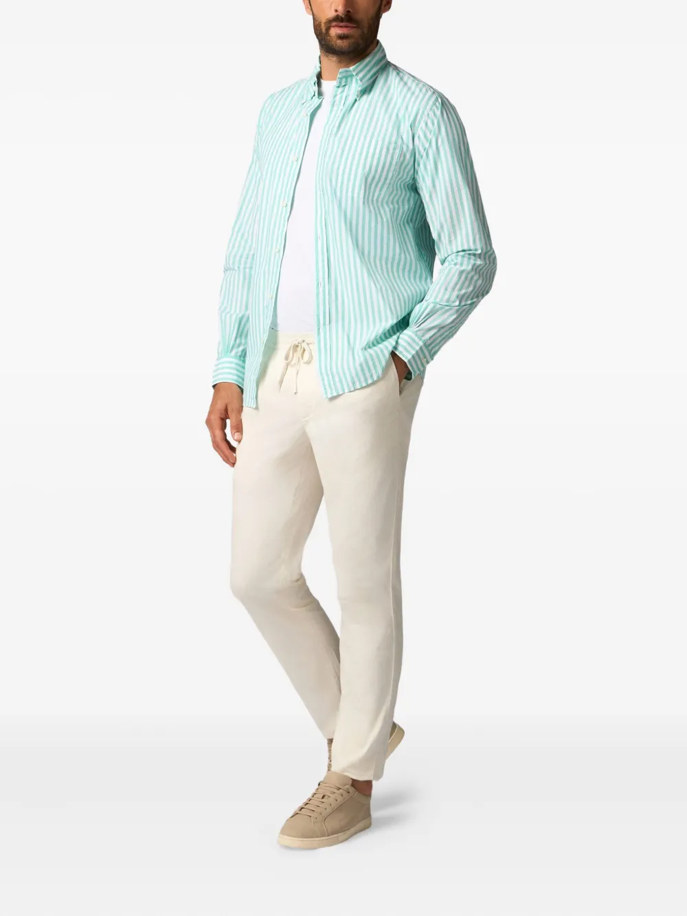 Brooks Brothers Gestreept overhemd Groen
