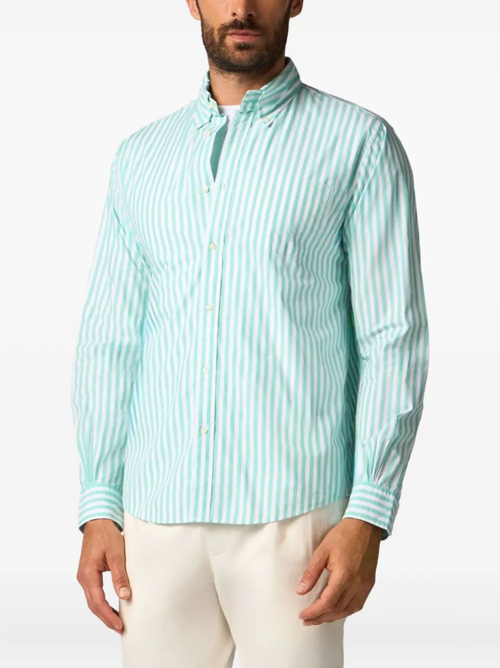 Brooks Brothers Gestreept overhemd Groen