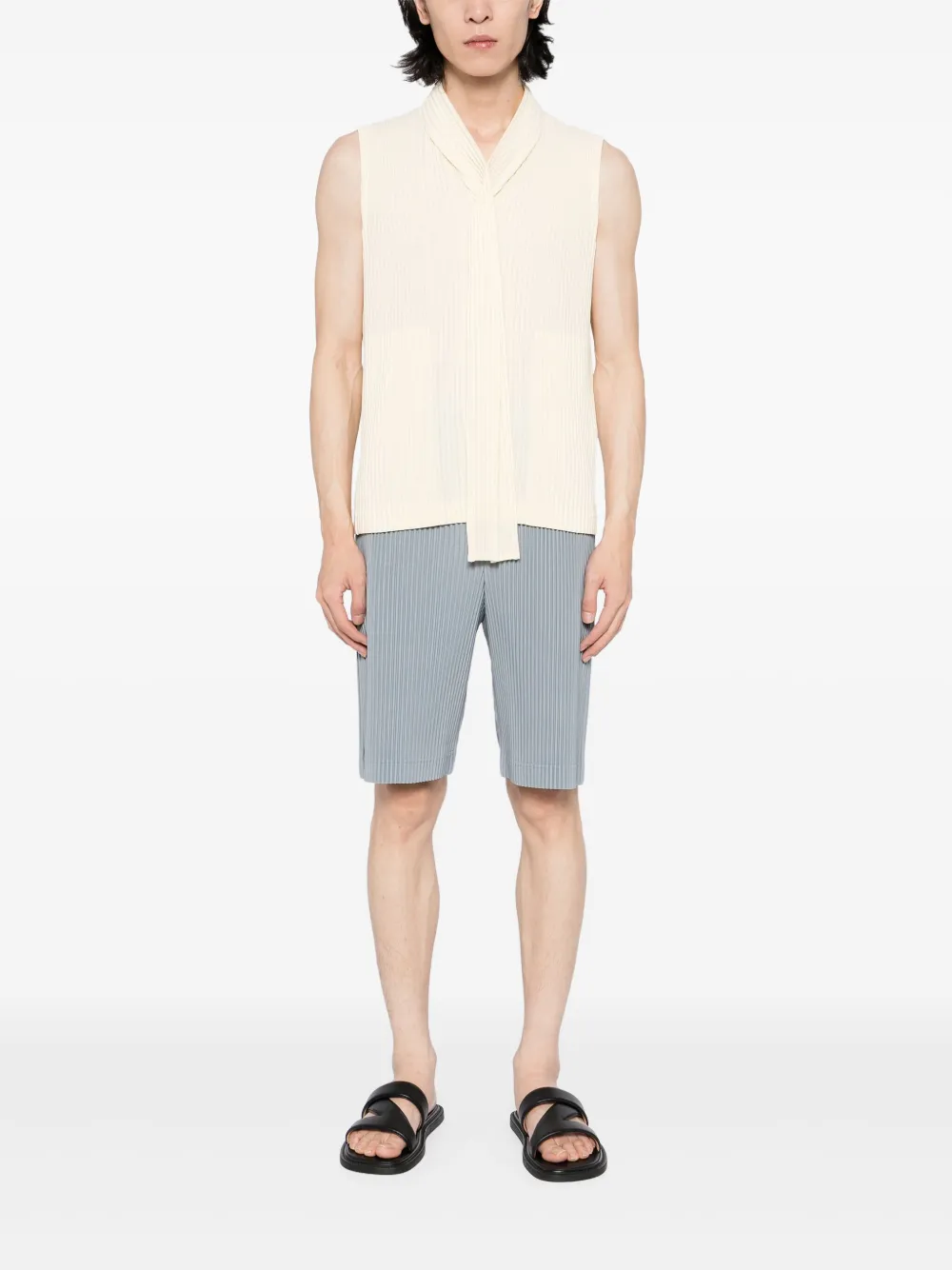 Homme Plissé Issey Miyake Geplooide shorts - Blauw